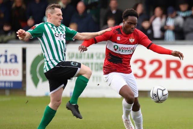 West Brom loanee Kevin Joshua in action for Kettering