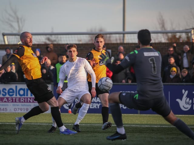 Action from Maidstone United's 3-2 win at Eastbourne Borough in National South at Priory Lane / Pictures: Andy Pelling