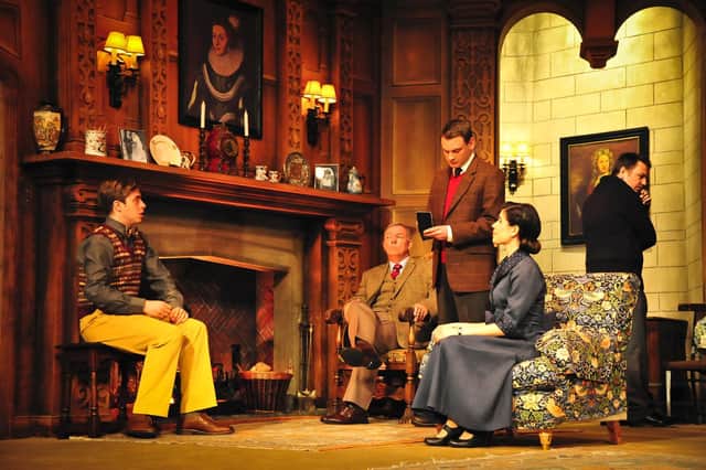The cast of The Mousetrap in the 60th Anniversary Tour of Agatha Christie's The Mousetrap. Credit Liza Maria Dawson
