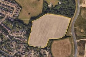 An aerial view of the site where the proposed hospital in Mount View Street, Bexhill would be built SUS-220215-113528001