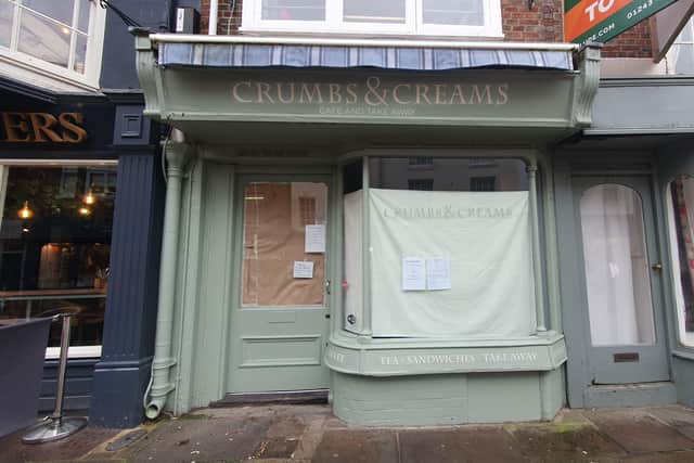Crumbs and Creams in South Street, Chichester will reopen with a new name