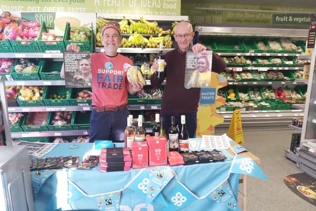 Worthing Fairtrade steering committee members Richard Battson and Rod Thick at Co-op in South Street, Tarring