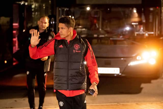 Raphael Varane was named in the starting XI to face Brighton but it was announced shortly afterwards that he had to pull out the squad through illness. Photo by Ash Donelon/Manchester United via Getty Images