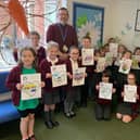 Children at The Globe Primary Academy took part in a Valentine's drawing competition. Entries were displayed at Jacobs Steel estate agents.