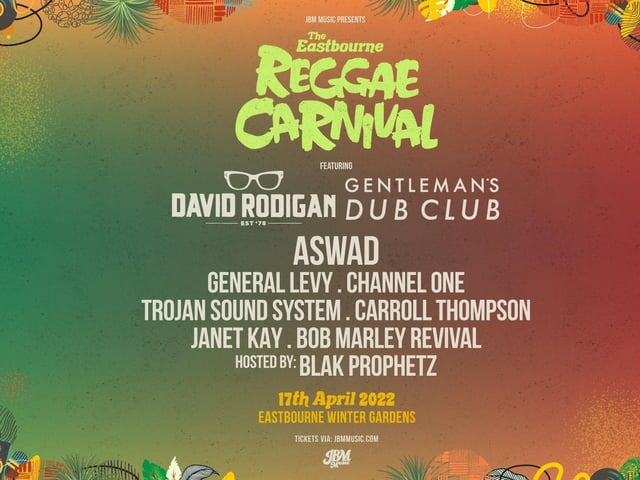 Eastbourne Reggae Carnival brings a heavyweight reggae line up to the Winter Garden for Easter Sunday including Aswad and General Levy.