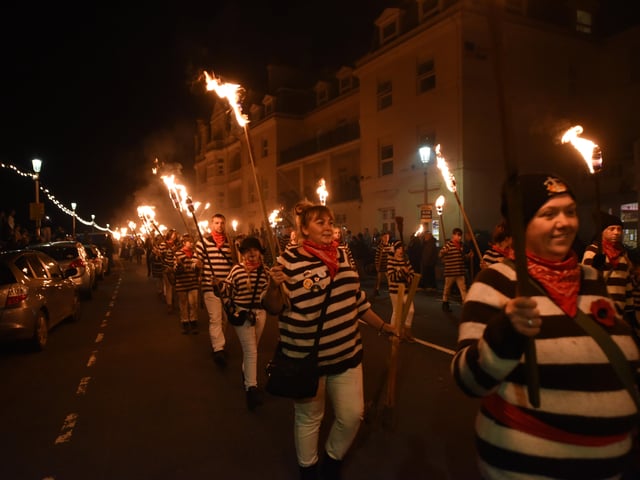 Eastbourne Bonfire Procession and Fireworks on Saturday, October 1. Bonfire societies from across the county join forces for a torchlit parade along the seafront.
