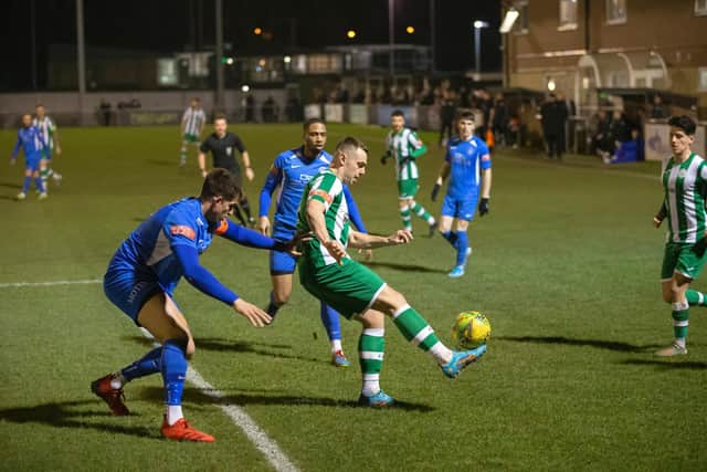 Chichester City in action at home to Herne Bay - the 1-0 loss is one of the results that has made City bosses realise they need to act to make the next step up / Picture: Neil Holmes