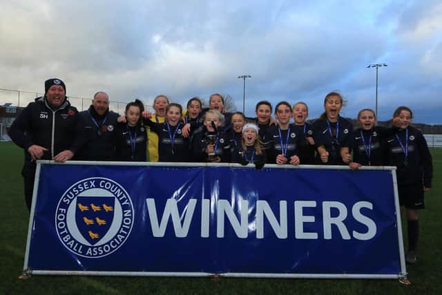 Pevensey and Westham under-13s lift the trophy