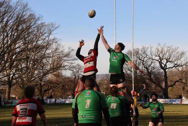 Maidstone and Heathfield up for the lineout / Picture: Philip Bell