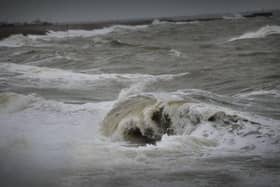 High winds whip up the waves off the Sussex coast