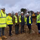 (From L to R): Andrew Edwards, WSCC's Director of Property and Assets; Carol Bruce, WSCC Contracts Officer; Cllr Pete Bradbury, Council Chairman; Cllr Paul Marshall, Council Leader; Nigel Jupp, Cabinet Member for Learning & Skills; David Loasby, ISG Senior Construction Manager