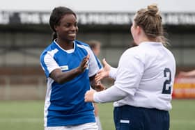 Eni Aluko sports the colours of Pevensey and Westham
