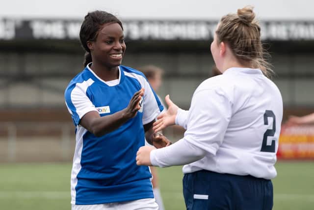 Eni Aluko sports the colours of Pevensey and Westham