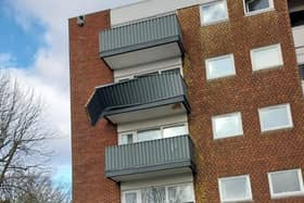 West Sussex Fire and Rescue Service said they were called on Friday (February 18) to reports of a damaged balcony in Silverdale Road in Burgess Hill. Picture: Roger Smith.