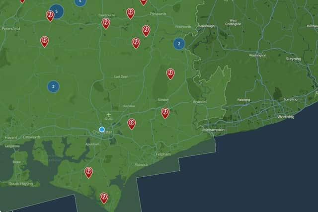 The areas still affected by power outages