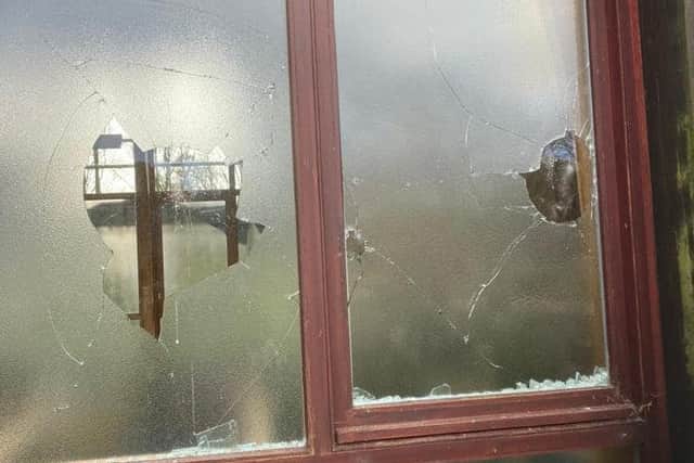 A number of windows have been smashed at the Littlehampton Cemetery chapel. Photo: Arun District Council