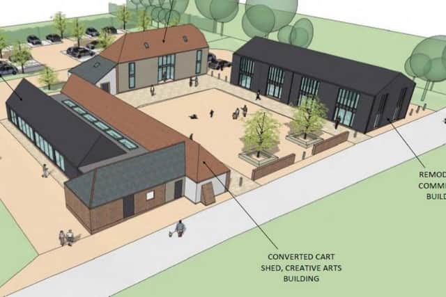 Proposed plan for new and existing buildings at Sharnfold Farm to create new business centre