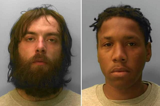 Two of the convicted defendants Gregory Hawley and Lamech Gordon-Carew. Picture: Sussex Police.
