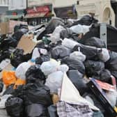 Rubbish piled up in Brighton during a bin strike - which has since been threatened in Adur and Worthing. Photo: Eddie Mitchell