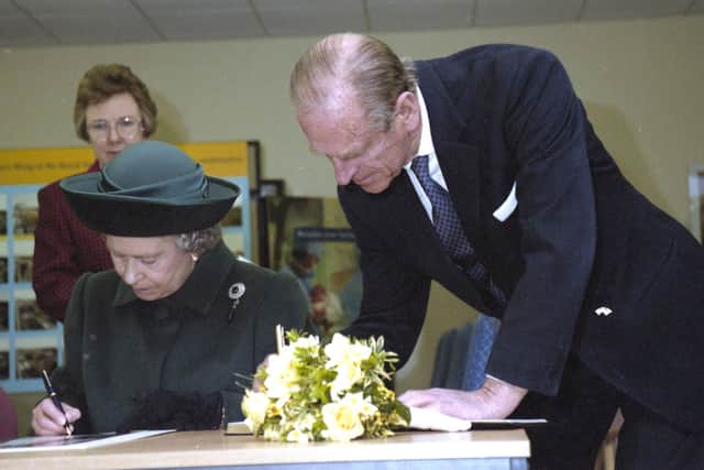 The Queen and Prince Philip opening St Luke's Cancer Centre in Guildford in 1997
