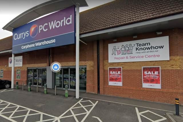 Curries and PC World in Portfield Road, Chichester