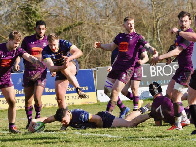 Action from Worthing Raiders' 35-19 win over Leicester in rugby's National two south at Roundstone Lane / Pictures: Stephen Goodger