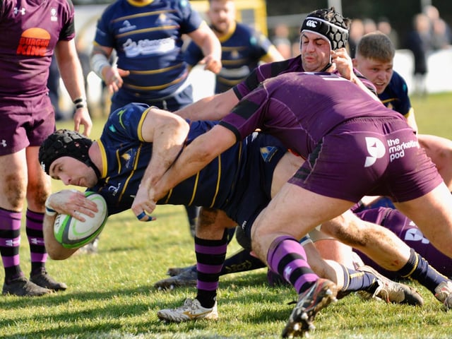 Action from Worthing Raiders' 35-19 win over Leicester in rugby's National two south at Roundstone Lane / Pictures: Stephen Goodger