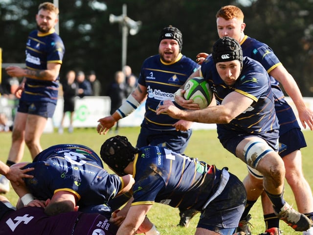 Action from Worthing Raiders' 35-19 win over Leicester in rugby's National two south at Roundstone Lane / Pictures: Stephen Goodger