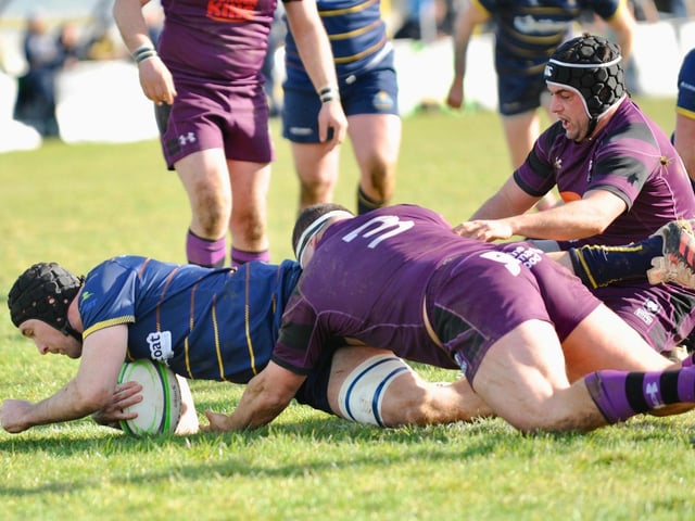 Action from Worthing Raiders' 35-19 win over Leicester in rugby's National two south at Roundstone Lane / Pictures: Stephen Goodger