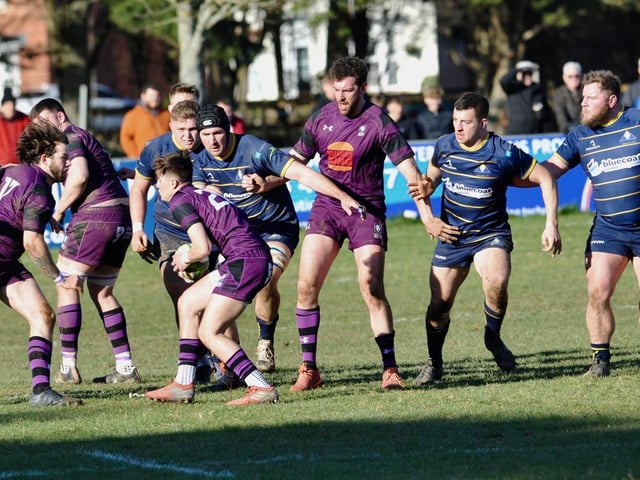 Action from Worthing Raiders' 35-19 win over Leicester in rugby's National two south at Roundstone Lane / Pictures: Stephen Goodger