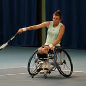 Lauren Jones in action at the LTA British Open Wheelchair Tennis Championships at Nottingham in 2019 / Picture: Getty