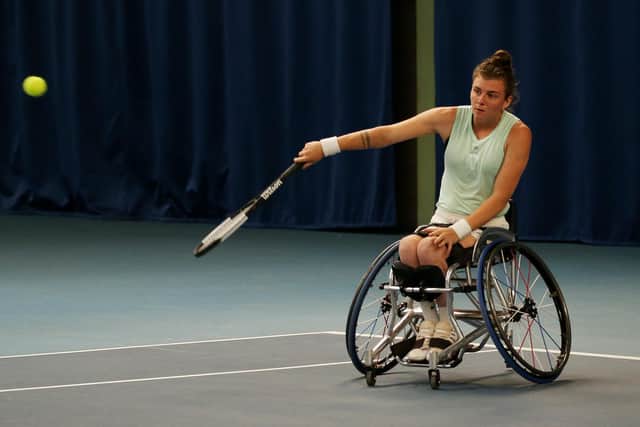 Lauren Jones in action at the LTA British Open Wheelchair Tennis Championships at Nottingham in 2019 / Picture: Getty