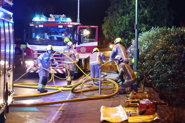 West Sussex Fire & Rescue Service said an industrial building fire happened overnight from about 11.20pm on Saturday (February 26) in Victoria Road, Burgess Hill. Picture: Eddie Mitchell.