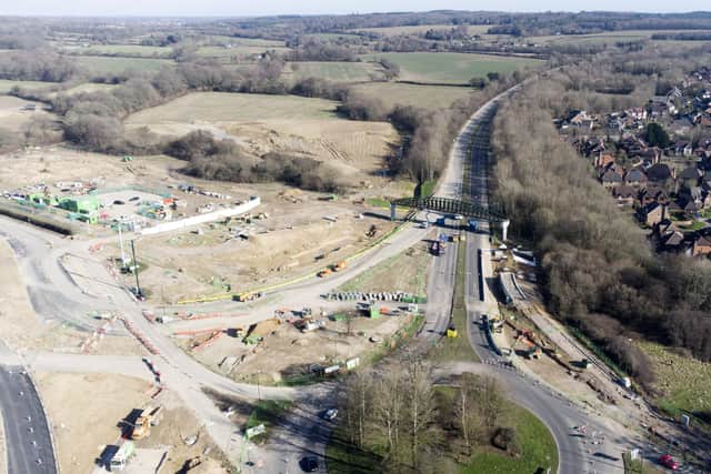 The new bridge across the A264 will link the massive new estate - Mowbray Village - to the rest of Horsham