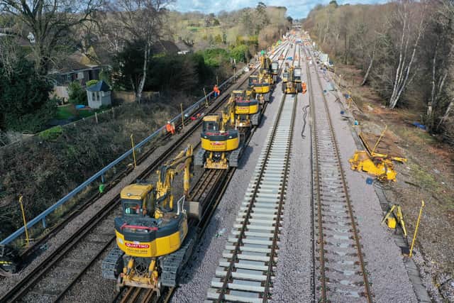 Copyhold Junction near Haywards Heath during the nine-day blockade of the Brighton Main Line. Picture: Network Rail.
