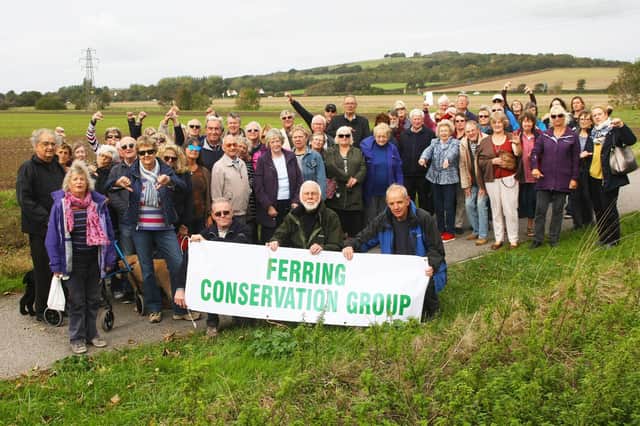 A previous protest against plans for part of Goring Gap. Picture by Derek Martin