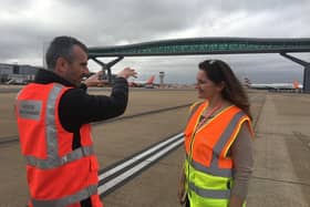 Eastbourne MP Caroline Ansell visited Gatwick Airport to see how it is looking to recover from the pandemic and meet decarbonisation targets. SUS-220103-131117001