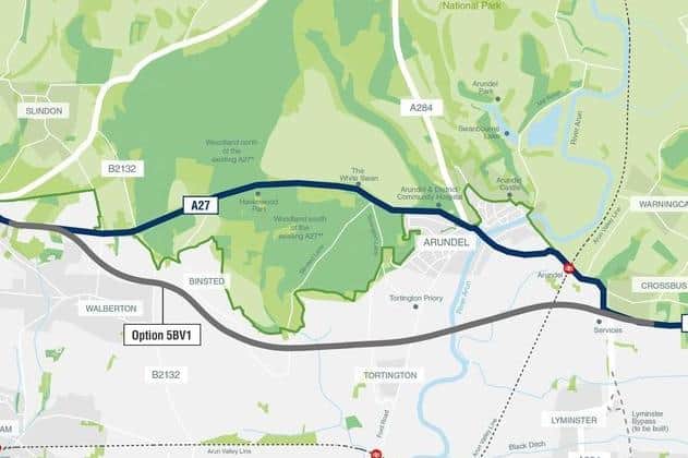 Grey route for new Arundel Bypass