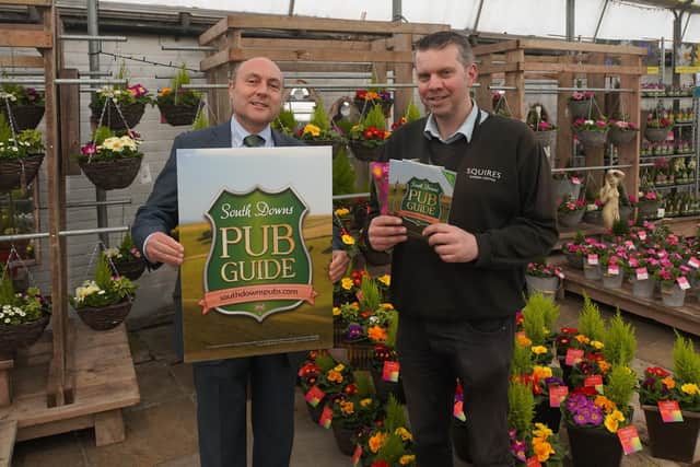 South Downs MP Andrew Griffith (left) and Squire Garden Centre manager Chris Dartnell