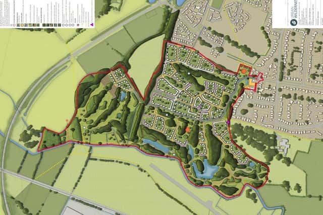 The masterplan for up to 480 new homes at Bognor Regis Golf Club in Felpham