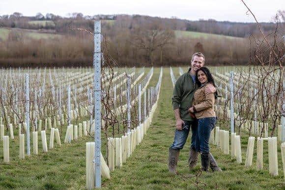 Nick and America Brewer, owners of Oastbrook Estate Vineyard near Robertsbridge, benefitted from a rural business grant from Rother District Council to help them recover from the effects of the Covid-19 Pandemic SUS-220203-163244001