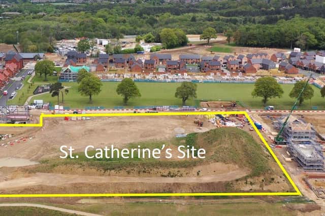 An aerial view of the new St Catherine's site in Pease Pottage