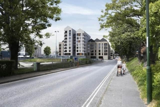 Proposed view of the scheme from Eastern Avenue/Ham Road