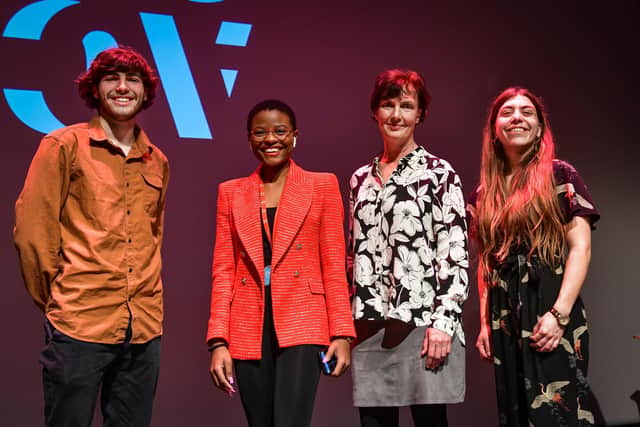 University of Sussex Climate Leader winners with Professor Rachel Mills (centre right)