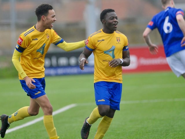 Action and goal celebrations from Lancing's 2-1 win at home to Burgess Hill Town in the Isthmian south east division / Pictures: Stephen Goodger