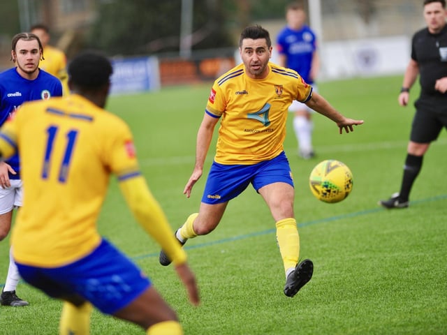 Action and goal celebrations from Lancing's 2-1 win at home to Burgess Hill Town in the Isthmian south east division / Pictures: Stephen Goodger
