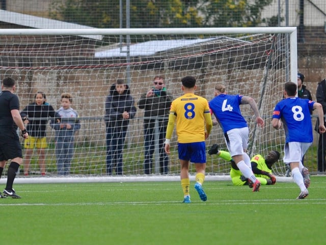 Action and goal celebrations from Lancing's 2-1 win at home to Burgess Hill Town in the Isthmian south east division / Pictures: Stephen Goodger