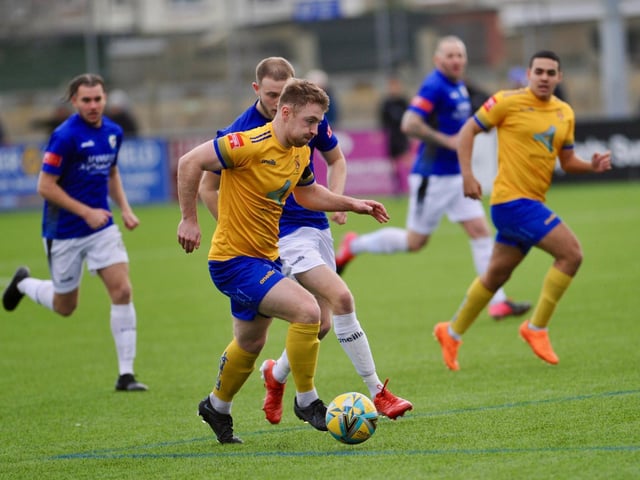 Action and goal celebrations from Lancing's 2-1 win at home to Burgess Hill Town in the Isthmian south east division / Pictures: Stephen Goodger
