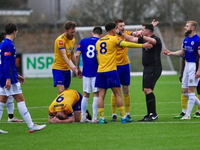 Action and goal celebrations from Lancing's 2-1 win at home to Burgess Hill Town in the Isthmian south east division / Pictures: Stephen Goodger