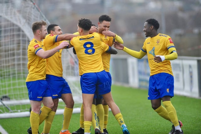 Action and goal celebrations from Lancing's 2-1 win at home to Burgess Hill Town in the Isthmian south east division / Pictures: Stephen Goodger